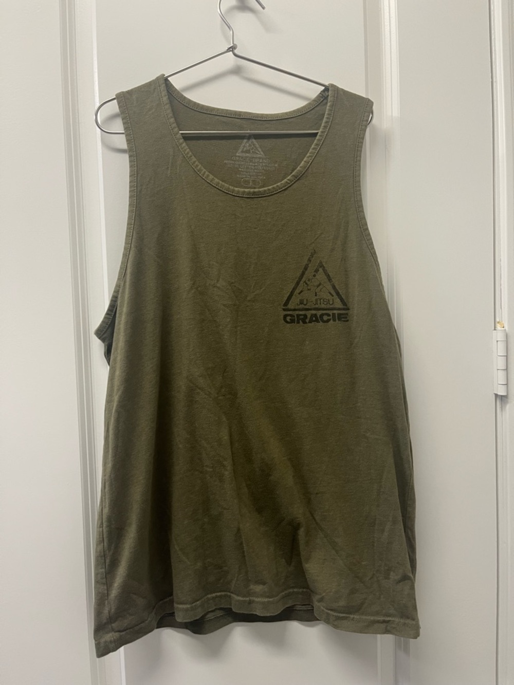 Gracie BJJ army Green Muscle Tank